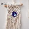 Durable Rope Wall Tapestry Bohemian Tapestry, Blue Evil Eye Braided Knotted Cotton Protective Decoration for Home Nursery Bedroom Living Room
