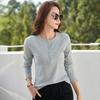 Damen Figurbetontes Rippstrick Langarm Rundhals Oberteil - Bequem & Warm Herbst/Winter Basisschicht