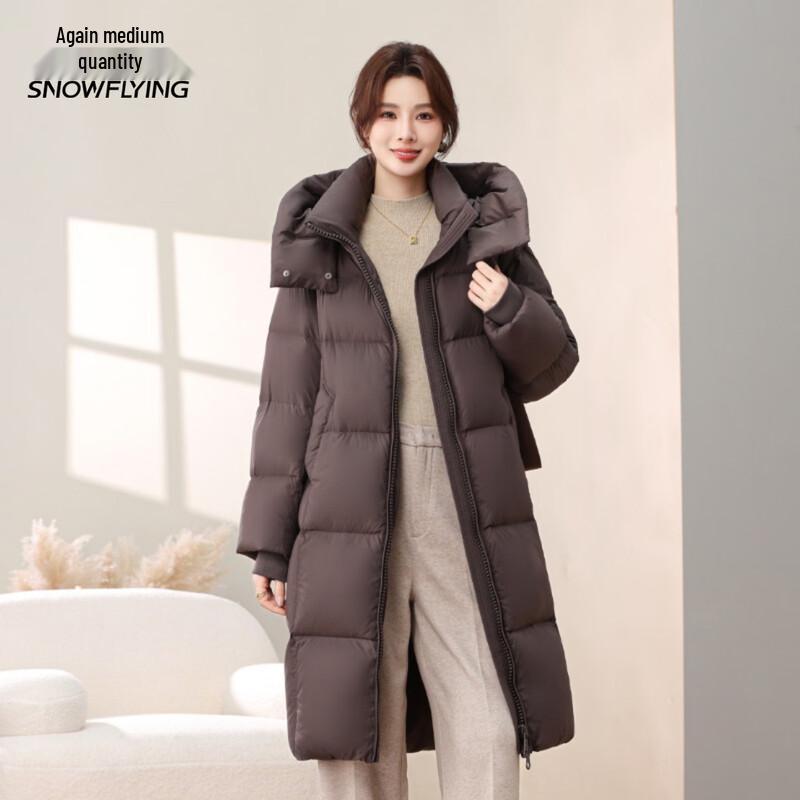 XueZhongFei Women's Solid Hooded Long Down Parka