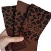 Zhiji Autumn/Winter Leopard Print Coffee Mid-Calf Socks: Trendy & Versatile Korean Fashion for Women