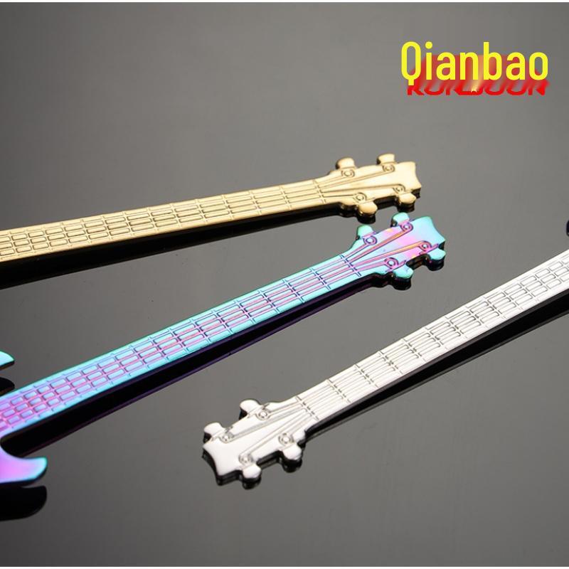 Qianxing 304 Stainless Steel Guitar Shape Coffee Spoon Set