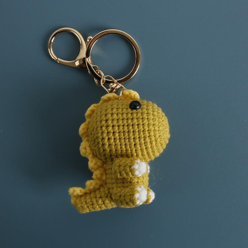 Cartoon Animal Doll Series Crochet Keychain Knitted Rabbit Keychain Cute Bear Keyring For Bag Pendant Custom Accessory