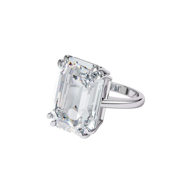 Swarovski Mesmera Cocktail Minimalist Fashion Square Diamond Ring Women rings Silver 5600855 52