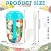 Salad Cup with Lids and Fork Salad Shaker Container for Lunch Keep Fit Food Dressing Cup for Breakfast Meal Vegetable Fruits Cup