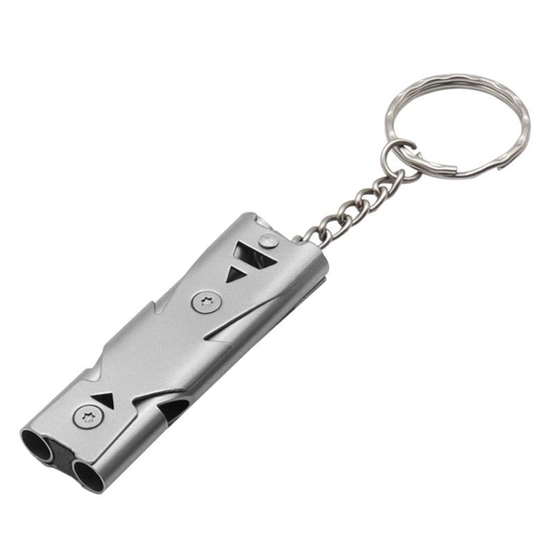 Stainless Steel Double Tube High-Frequency Outdoor Survival Whistle