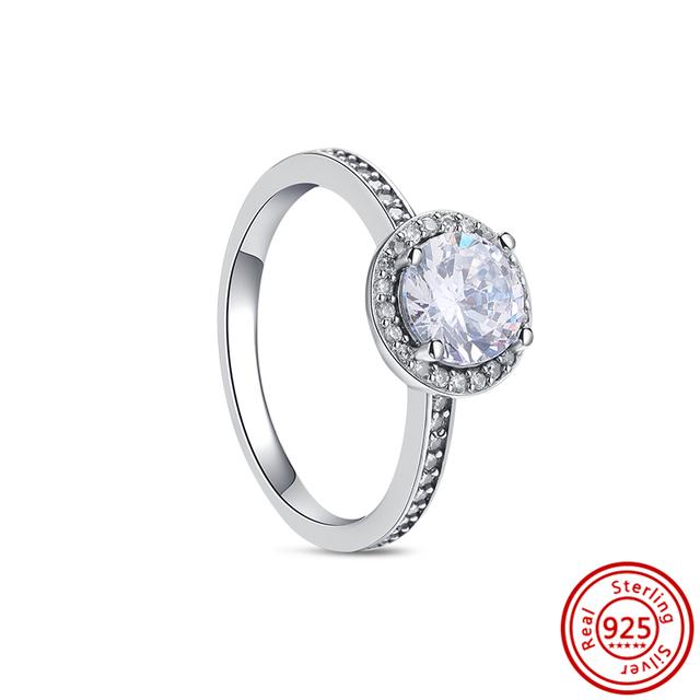 Νέο Ανοιξιάτικο Φιόγκο Φτερό Στέμμα Τριφύλλι Αφρώδη 925 Ασημένιο Στρογγυλό Δαχτυλίδι Γυναικείο Αυθεντικά ευρωπαϊκά κοσμήματα