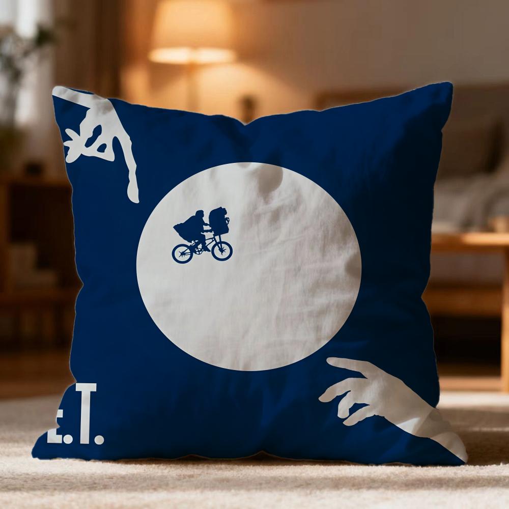 Hot E-ET. the Extra-Terrestrial Cushion Cover Soft Washable Pillow Case Multi-Scene for Couch Bed Travel Office Use