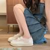 Fashion 2024 Summer Tennis Women's Breathable Thin Style New  Little White with Skirt Thick Sole Lace Canvas Shoes  Sneakers