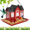 Squirrels Proof Outdoor Bird Feeder Metal Construction Feeding Ports Weatherproof Roof Design For Finches