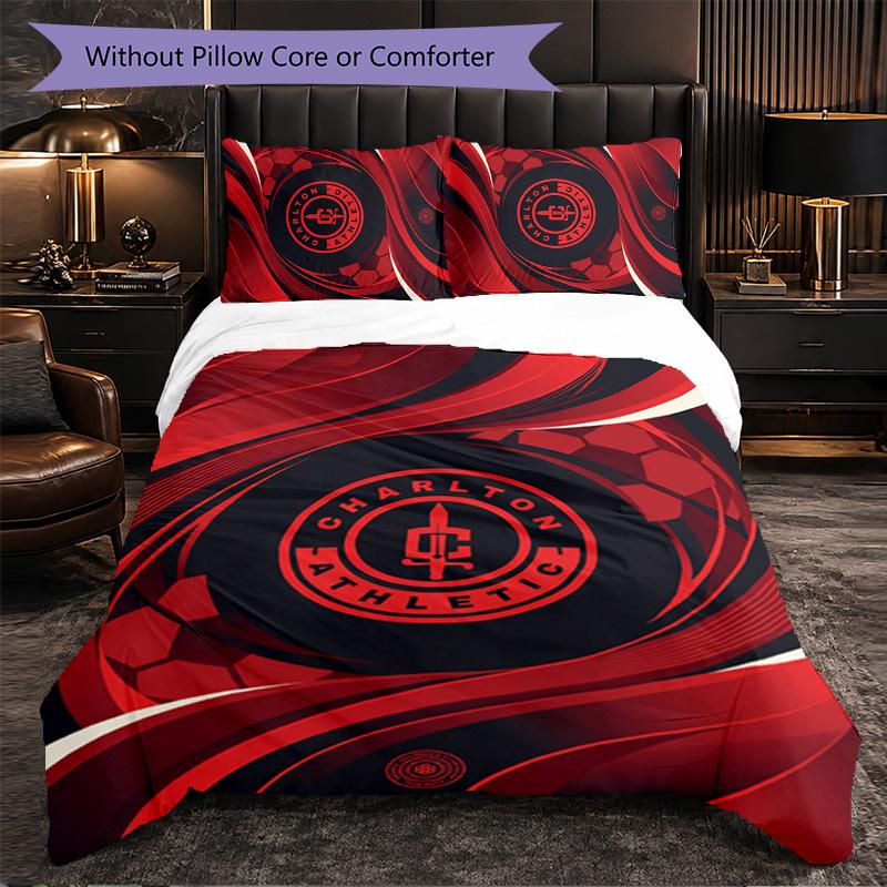 Biancheria da letto a tema Charlton Athletic FC Set 3 Pezzi Copripiumino Biancheria da letto Decorativa Per Camera Adolescenti Decorazione Casa