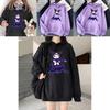 Kawaii Kuromi Hoodie With Grunge Gothic Punk Cartoon Print For Harajuku Fashion