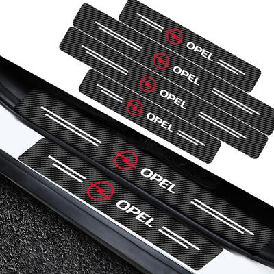 Adesivo de soleira de fibra de carbono de 4 unidades para carros Adesivo de proteção de pedal Para Astra j Insignia Astra g Corsa Mokka Vivaro Meriva