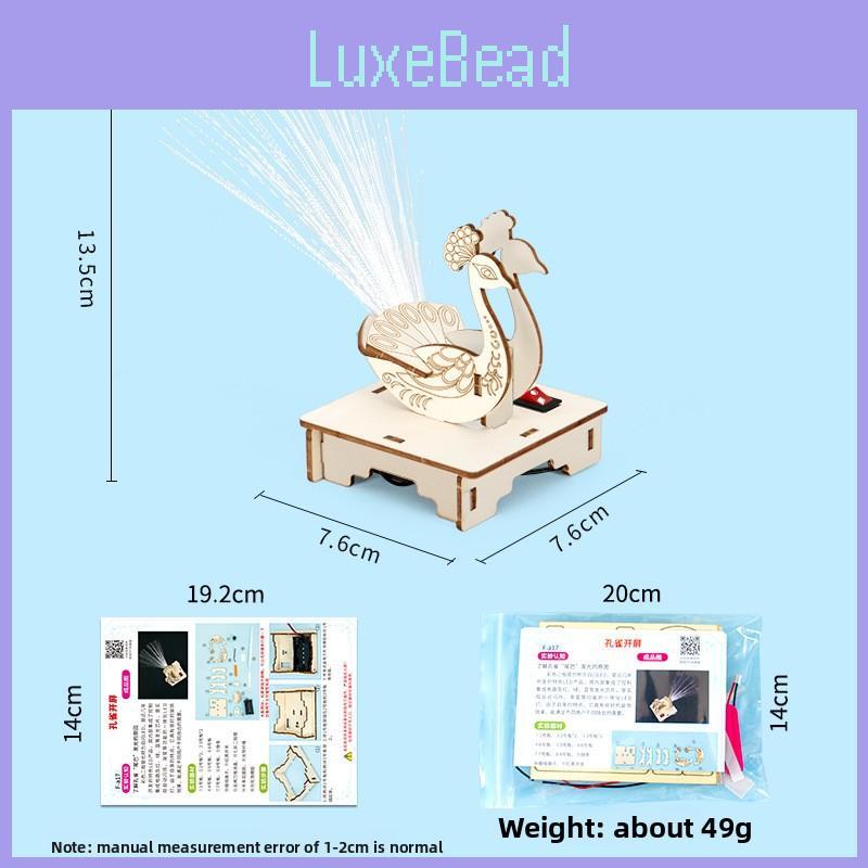 Science Experiment Fiber Optic Peacock Kit With Diy Electric Components For Childrens Educational Fun