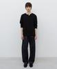 INSILENCE Rib Henley Neck Long Sleeve Black