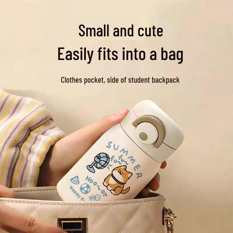 Compact Stainless Steel Flip-top Thermos Bottle for Direct Drinking