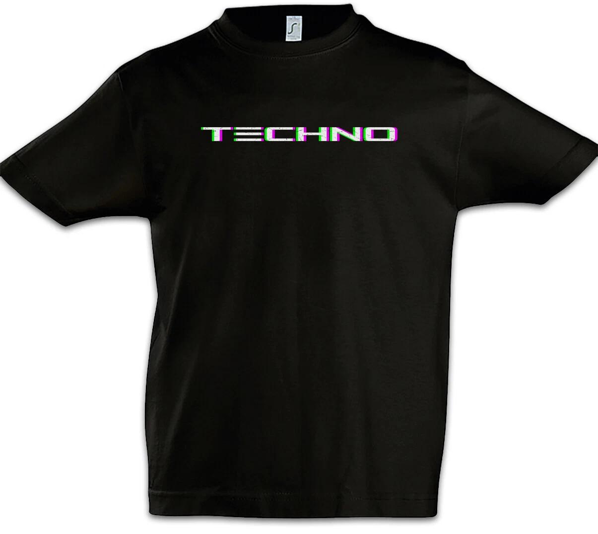 Techno Glitch Kids Boys kids boys T-Shirt Synthesizer Wave Electro DJ MC Electronic 100