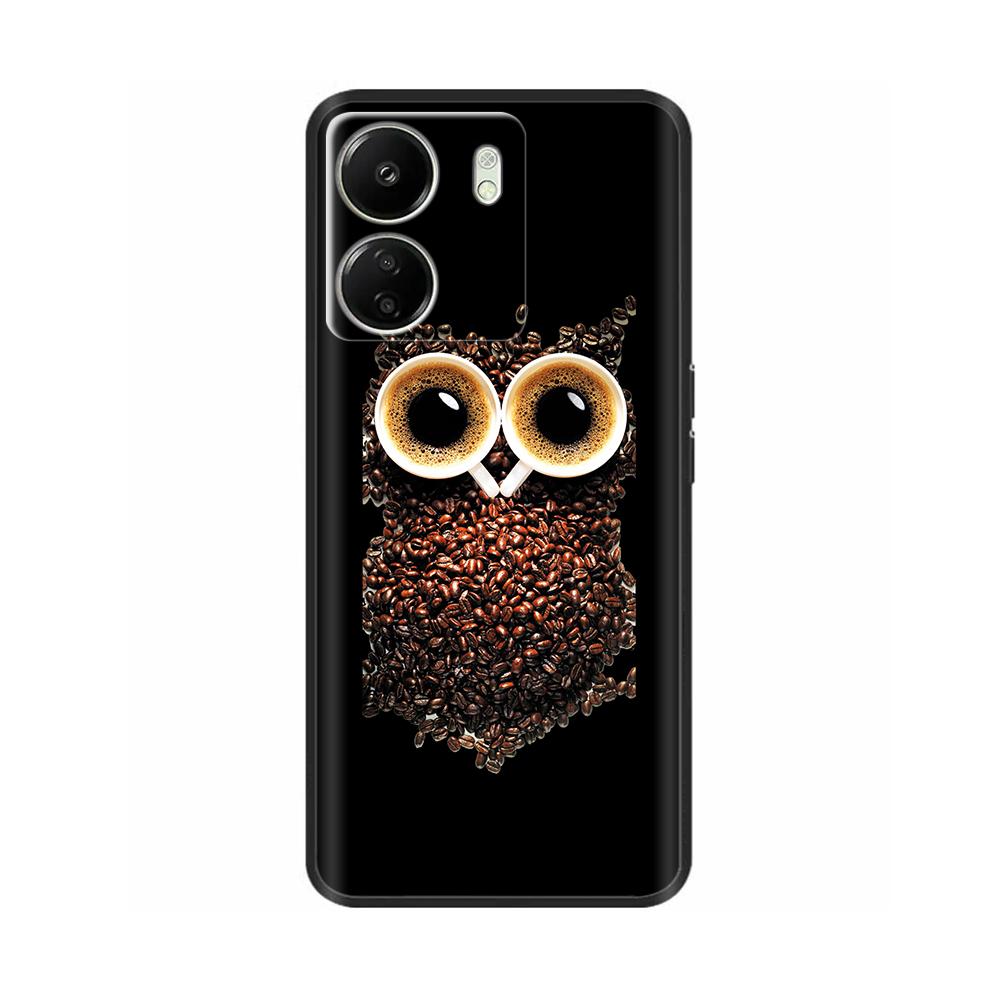 For Xiaomi Poco C65 Case Cute Luxury Painted Back Cover Soft Black Silicone Phone Case For Xiaomi Poco C65 PocoC65 Fundas Bumper