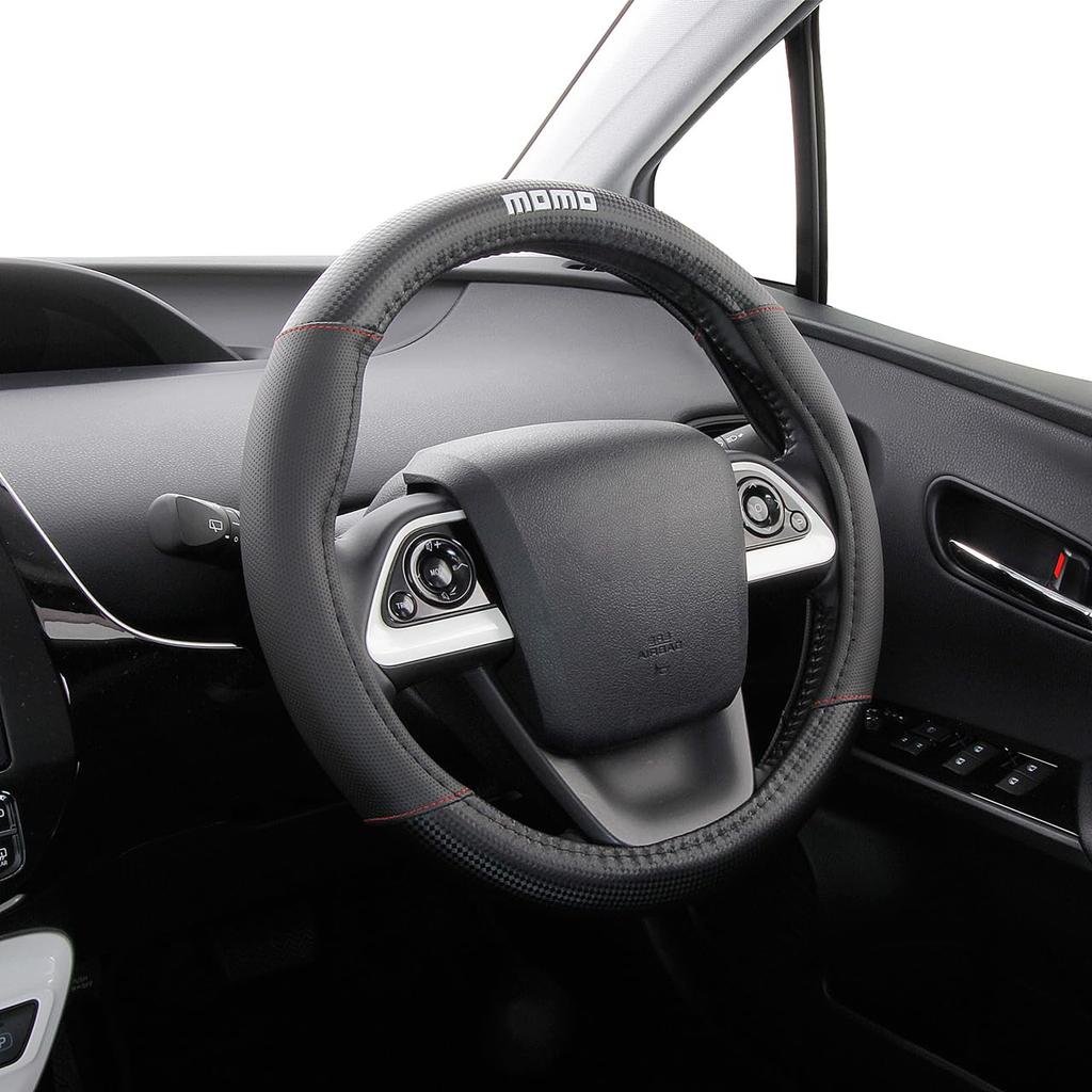 MOMO CARBON Steering Wheel Cover, Italy, Milan, Size S, Red