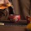 National Tide Forbidden City Red Ceramic Tea Cup Gift Set