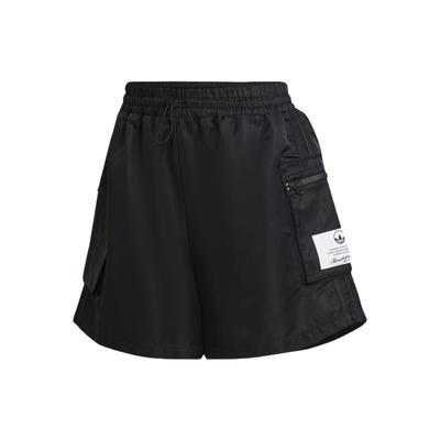 Originals Trefoil Solid Color Logo Print High-Waisted Shorts Women Bottoms Black HL9061