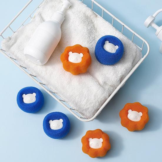 6Pcs Laundry Balls Protective Clothing Pet Hair Remover Reusable Sponge Balls Washing