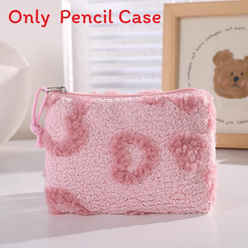 Plush Girl Heart Storage Makeup Bag Travel Organizer For Girls