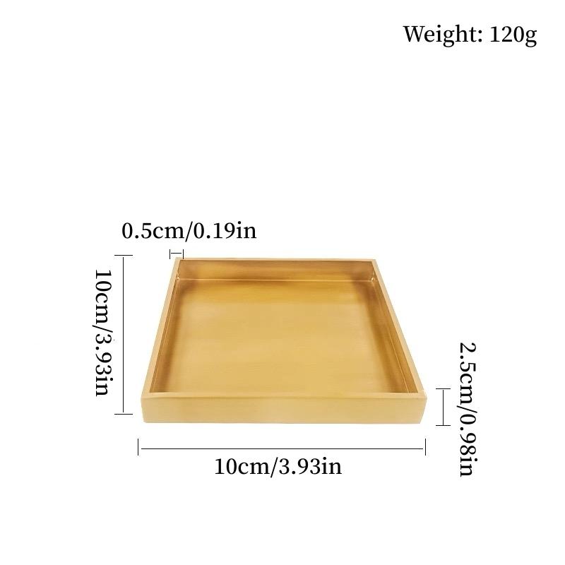 

Multiple Sizes Polishing Brushed Texture Square Shape Tray,Brass Coffee Disc Home Cheese Food Plate,Snack Disc Table Decoration