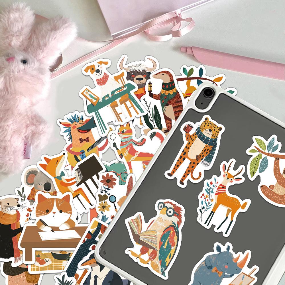 50-Set Minimalist Children's Storybook Cartoon Stickers - Fun DIY Decals