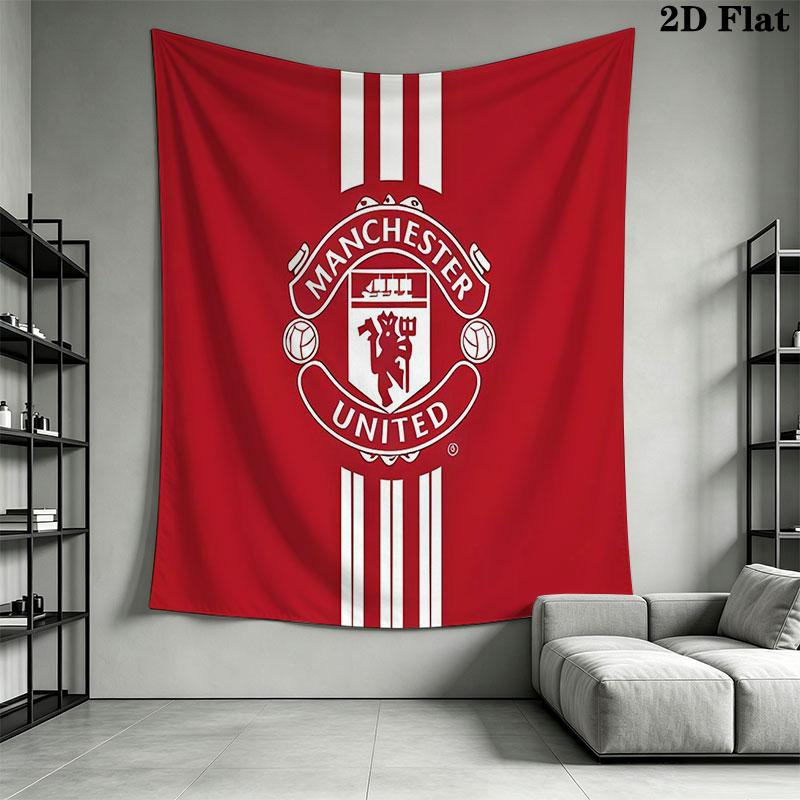 Man Utd C Wall Hanging Printed Fabric Blanket Decorative Tapestries for Bedroom Living Room Home Decor