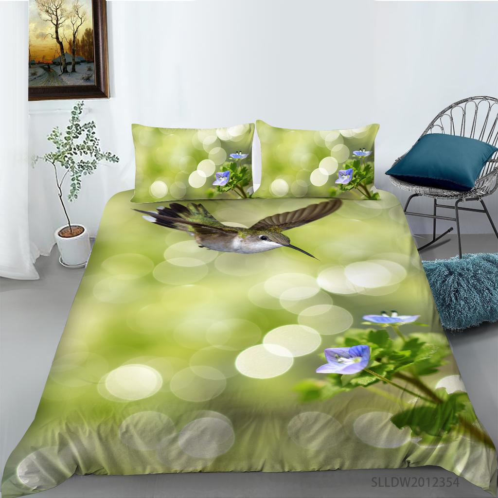 3D Printing Household Bedding Set Bird Theme Bedding Set Queen King Full-size Double Bed Quilt Cover and Pillowcase Soft Microfiber