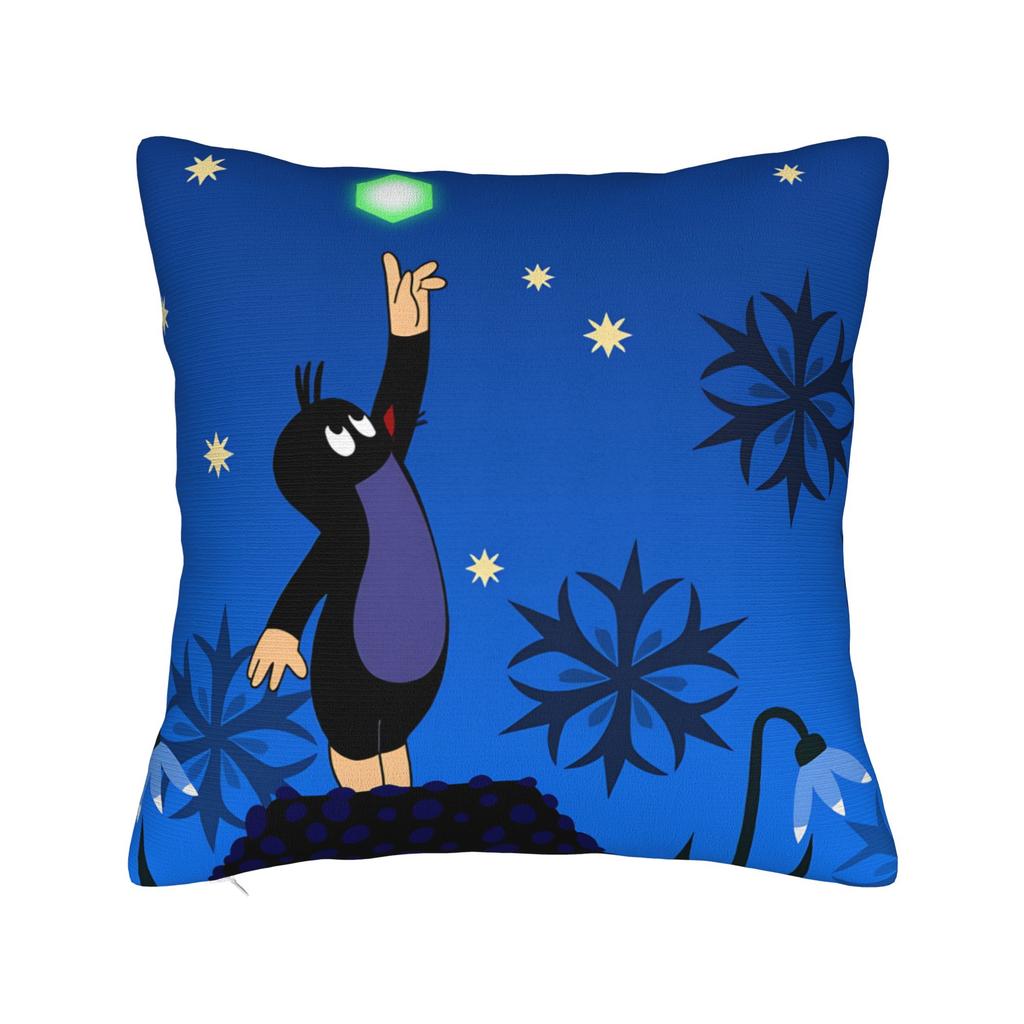 Pillow Case Cute The Little Mole art Soft  Pillow Cover For Sofa Bedroom Home Decor Funny Pillowcases