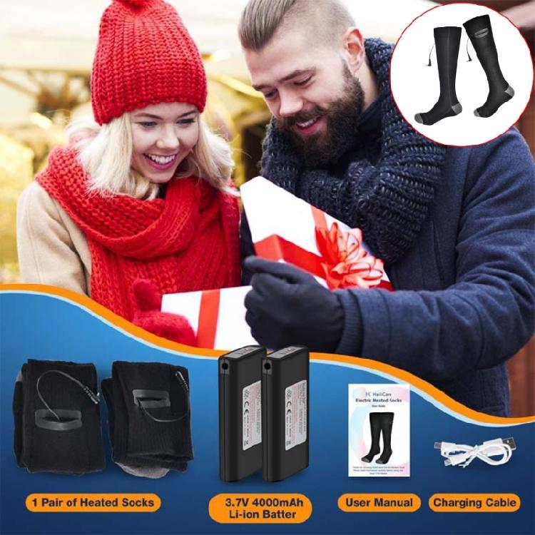 Electric USB Winter Warm Heated Socks Foot Warmer with 3 Temperature Adjustment