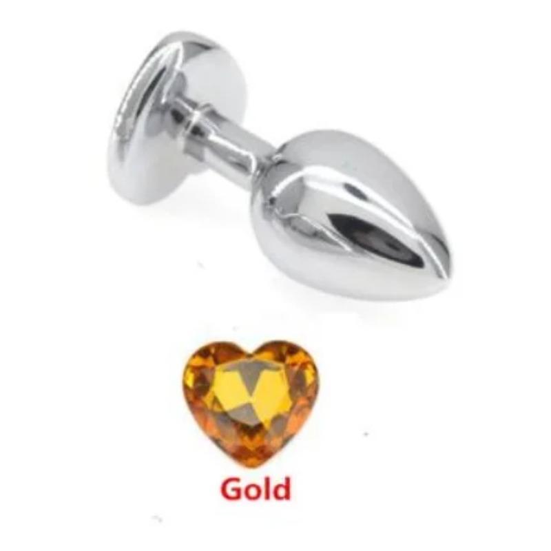 3 Size Anal Plug Heart Stainless Steel Crystal Anal Plug Removable Butt Plug Stimulator Anal Sex Toys Prostate Massager Dildo