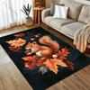 Multiple Sizes Autumn Leaves Squirrel Printed Carpet for Bedroom Living Room Bedside Sofa Floor Mat Modern Home Decor Area Rug