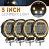 4x Led Work Light Pods Round Amber Spot Combo Light Amber Fog Lamp For Off Road Suv
