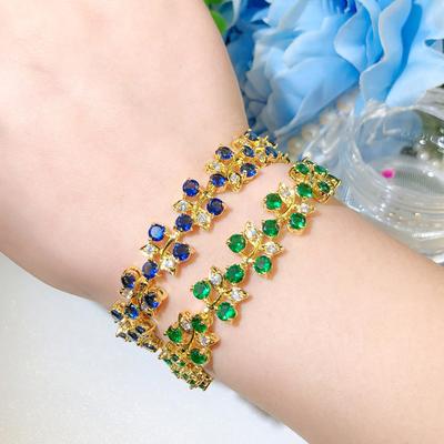 S0169 Exquisite Flash Diamond, Zircon-Plated Real Gold Bracelet And Jewelry.