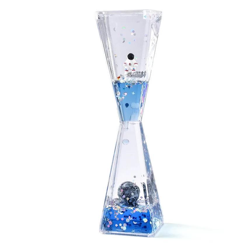 

Cute Liquid Oil Hourglass Astronauts Liquid Timer Leak Drip Sand Clock , Decompression Ornaments
