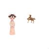 Traditional Chinese Girl And Horse Resin Statue Sculpture Miniature Figurine Vintage Crafts Gift for