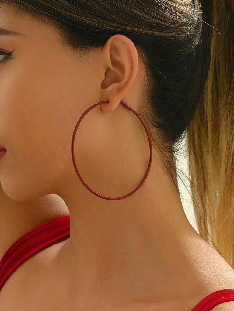 Minimalist Style Multiple Thin Hoops Earrings, Daily Wear For Women