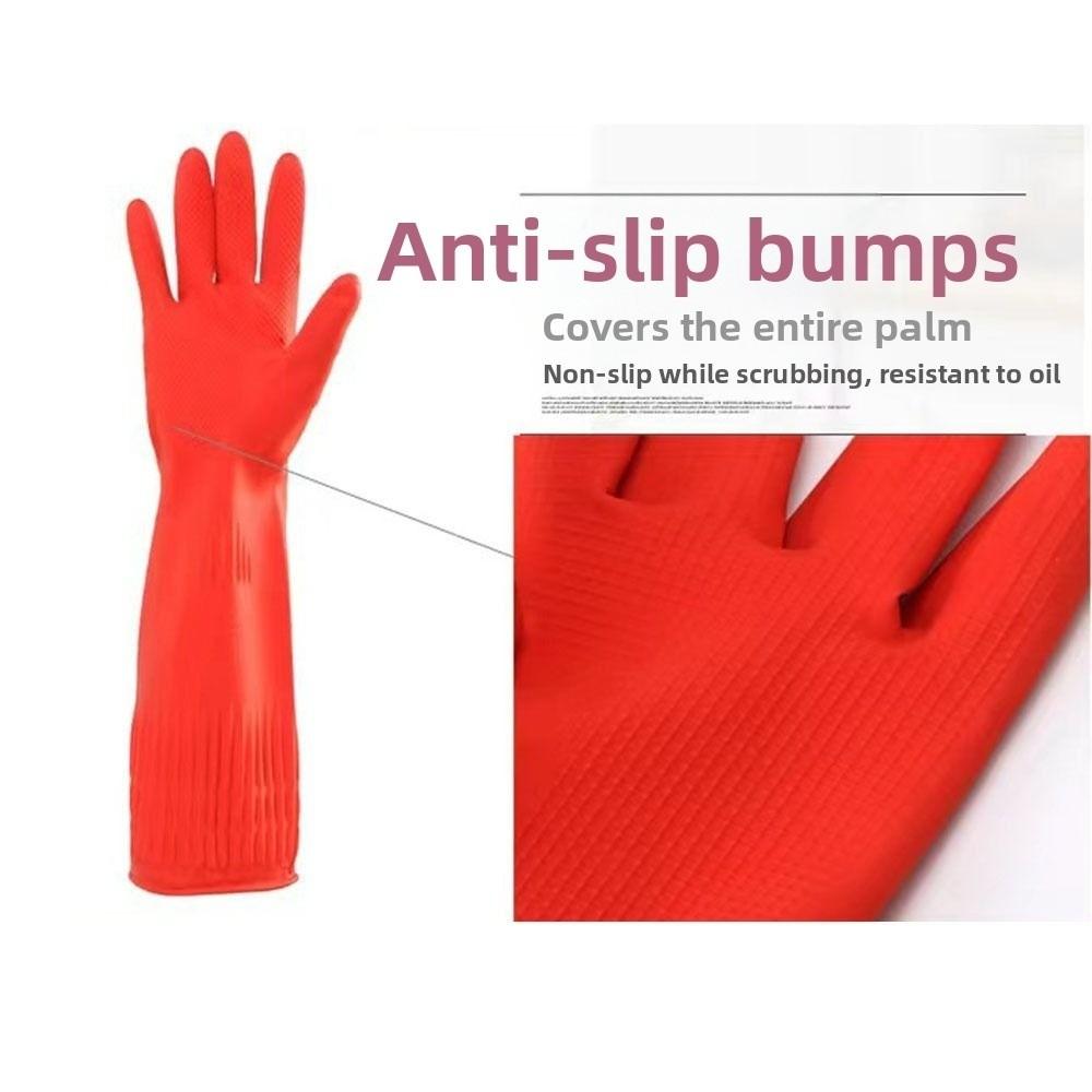 Waterproof Washing Dishes Gloves Red Gauntlet Durable Cleaning Gloves for Cleaning Work