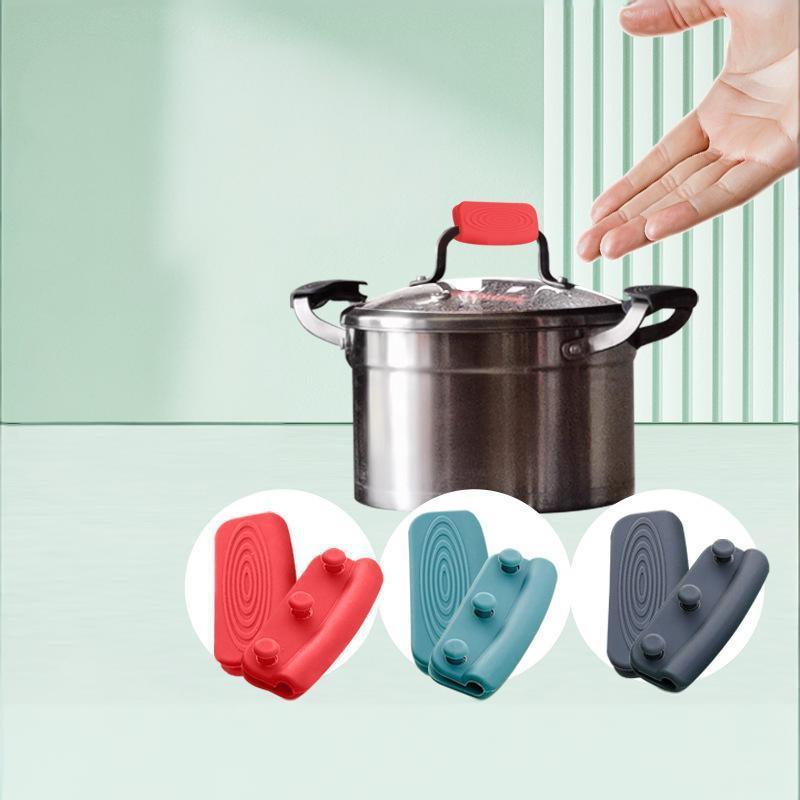 2Pcs Silicone Pot Handle Holders Heat Resistant Non Slip Anti Scald Pot Grip Covers for Kitchen Frying Pan Stock Pot Use