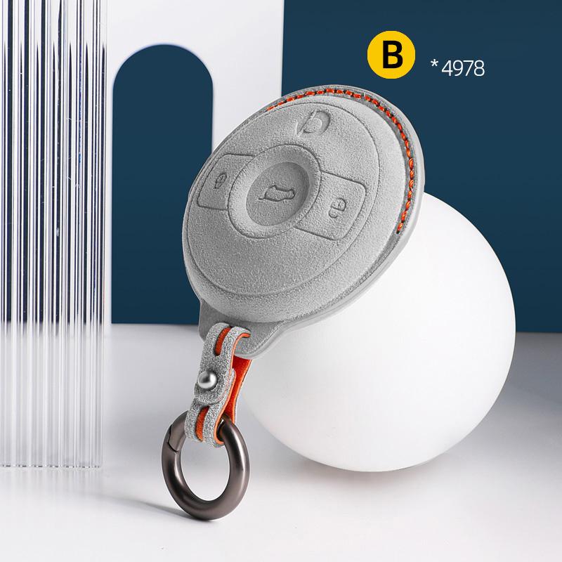 For Mercedes Benz SMART Fortwo 1 BRABUS 1  Barbos SMART Suede Remote Car Key Case Shell Keychain  for Benz Smart Elf Key