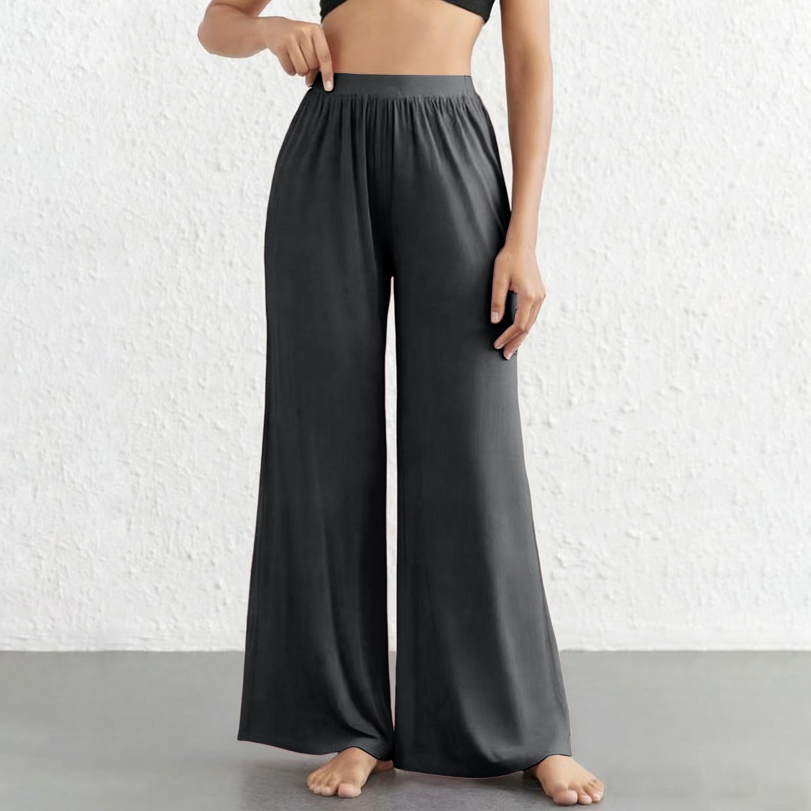

Women s Fashionable Casual Home High-waisted Wide-leg Trousers With A Flowing Drape. XL