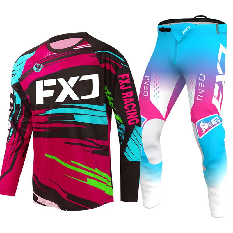 Set di abbigliamento da motocross per bambini 4 5 6 7 8 9 10 11 12 13 anni Ragazzi Bambino Motociclista Ragazzo Ragazza Maglia Pantaloni Kit tuta da corsa Fuoristrada Enduro MX MTB
