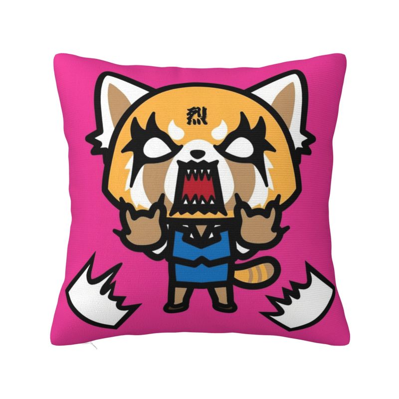 Custom Japan Cartoon Aggretsuko Anime Modern Throw Pillow Cover Bedroom Decoration Chair Cushion