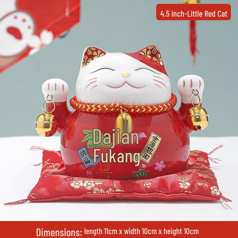 Creative Japanese Fortune Cat Ceramic Piggy Bank - Lucky Gift for Store Openings