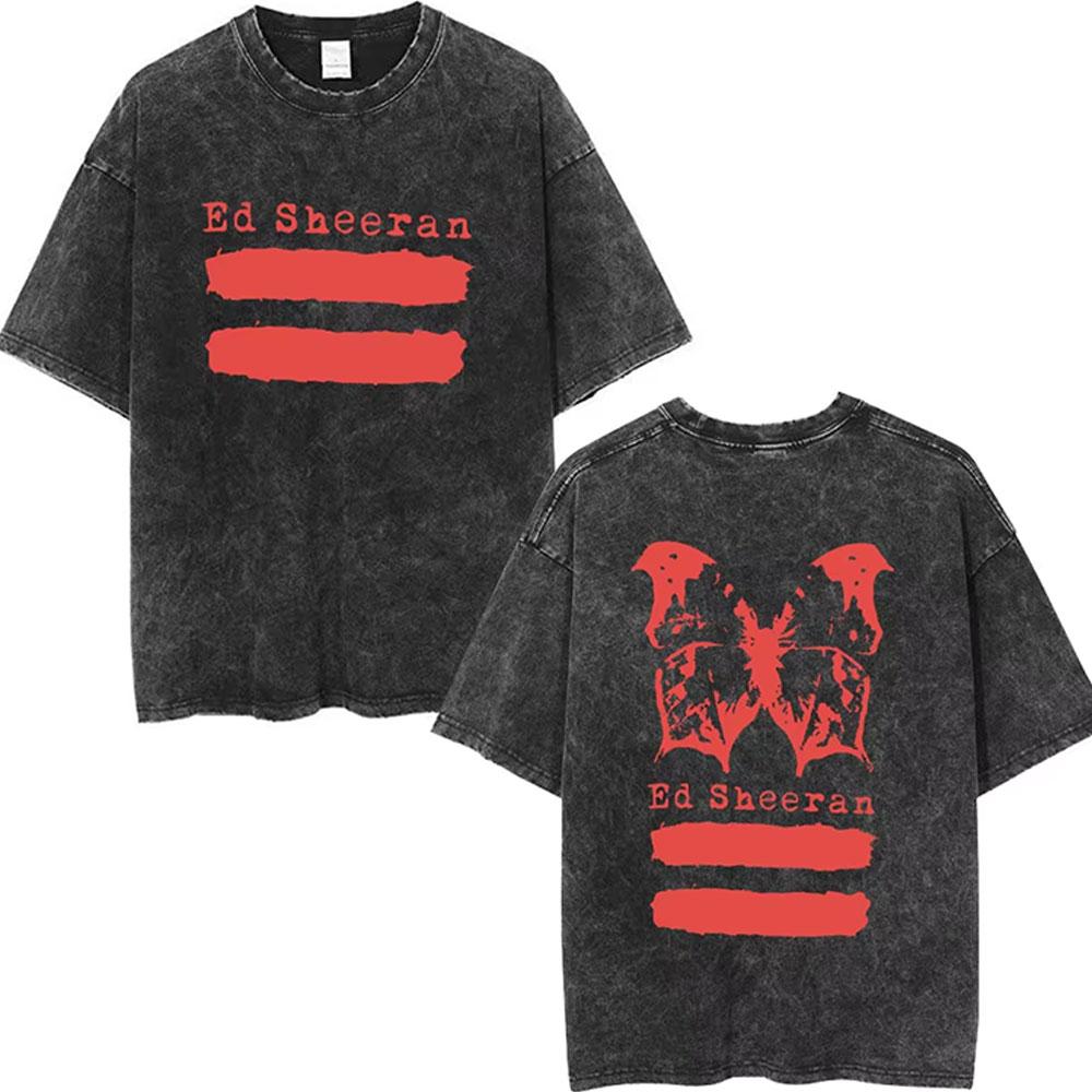 Washed Vintage Ed Sheeran Play Graphic Tshirt Men Women Hip Hop Fashion Pop Music T Shirts Mens Gothic Oversized Streetwear