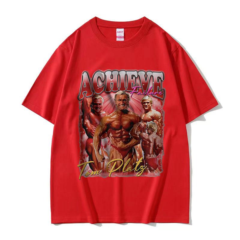 Achieve Failure Tom Platz Graphic T Shirts Unisex's Retro Fashion Bodybuilde Tops T-shirt Casual Cotton Oversized Tshirt Streetwear