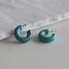 JJ75 Formica Deep Blue Hoop Earrings