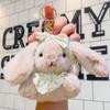 Bow Easter Stuffed Bunny Keychain Creative Rabbit Pendant Bag Charm Plush Toy Key Ring  Companion